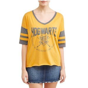Harry Potter - HOGWARTS Witchcraft & Wizardry TM - Raw Hem Top sz L
